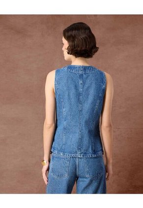 Chaleco  Para Mujer Plano Color Azul Marca Patprimo #30250050