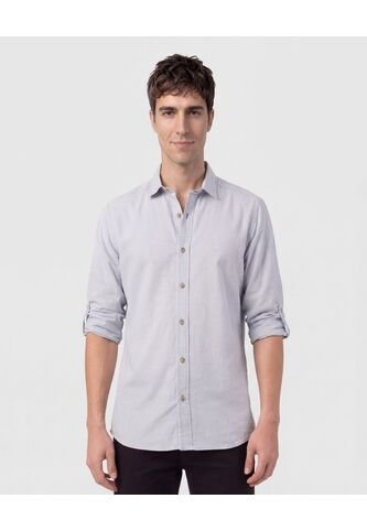 Camisa  Para Hombre Manga Larga Sin Bolsillo Cuello C Color Azul Marca Patprimo #44017376 Patprimo