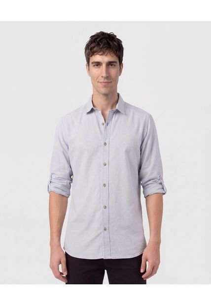 Camisa  Para Hombre Manga Larga Sin Bolsillo Cuello C Color Azul Marca Patprimo #44017376