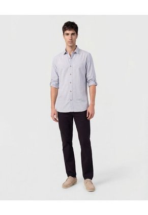 Camisa  Para Hombre Manga Larga Sin Bolsillo Cuello C Color Azul Marca Patprimo #44017376