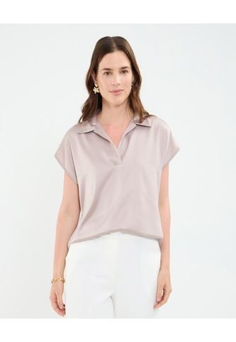 Blusa Para Mujer Manga Corta Color Beige Marca Patprimo #30123491 Patprimo