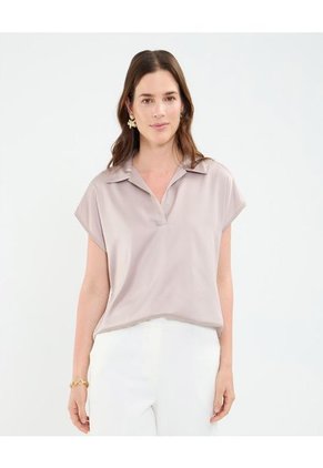 Blusa Para Mujer Manga Corta Color Beige Marca Patprimo #30123491