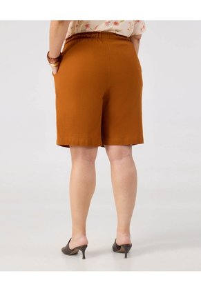 Bermuda Con Cinturón Anudable  Curvy  Para Mujer Naranja Patprimo