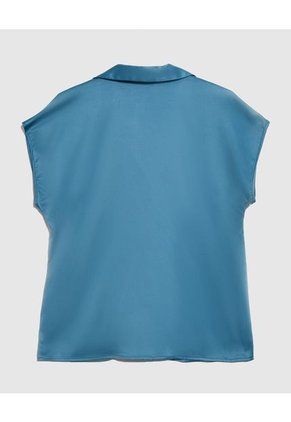 Blusa Para Mujer Manga Corta Color Azul  Marca Patprimo #30123447
