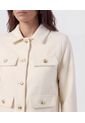 Chaqueta Corta Con Botones Dorados   Para Mujer Crema Patprimo de Patprimo