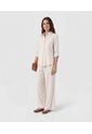 Camisa Unicolor Con Charretera   Para Mujer Crema Patprimo de Patprimo