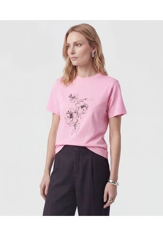 Camiseta Cuello Redondo Clásica   Para Mujer Rosa Patprimo Patprimo