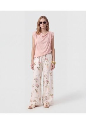 Blusa Con Cuello Redondo Y Hombreras Para Mujer  Para Mujer Rosa Patprimo