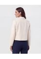 Chaqueta Corta Con Botones Dorados   Para Mujer Crema Patprimo de Patprimo