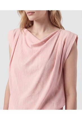 Blusa Con Cuello Redondo Y Hombreras Para Mujer  Para Mujer Rosa Patprimo