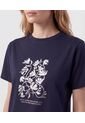 Camiseta Cuello Redondo Clásica   Para Mujer Azul Patprimo de Patprimo