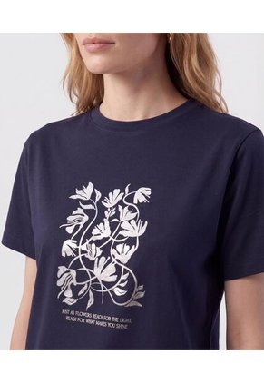 Camiseta Cuello Redondo Clásica   Para Mujer Azul Patprimo