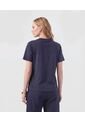 Camiseta Cuello Redondo Clásica   Para Mujer Azul Patprimo de Patprimo