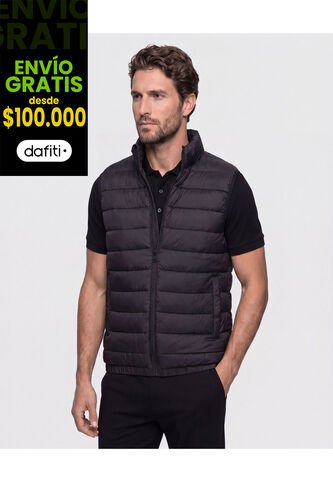 Chaleco Acolchado Cuello Alto   Para Hombre Negro Patprimo Patprimo