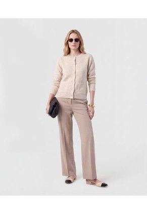 Saco De Punto Con Bolsillos Frontales   Para Mujer Beige Patprimo