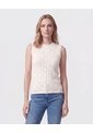 Camiseta De Punto Con Textura Para Mujer  Para Mujer Beige Patprimo de Patprimo