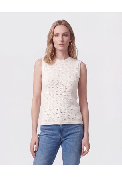 Camiseta De Punto Con Textura Para Mujer  Para Mujer Beige Patprimo