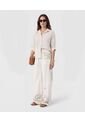 Pantalón Wide Leg Con Pretina Elástica   Para Mujer Blanco Patprimo de Patprimo