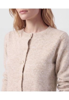 Saco De Punto Con Bolsillos Frontales   Para Mujer Beige Patprimo