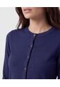 Cárdigan Clásico Cuello Redondo   Para Mujer Azul Patprimo de Patprimo