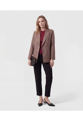 Blazer Clásico Con Un Solo Botón Para Mujer Café Patprimo