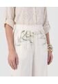 Pantalón Wide Leg Con Pretina Elástica   Para Mujer Blanco Patprimo de Patprimo