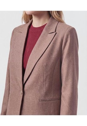 Blazer Clásico Con Un Solo Botón Para Mujer Café Patprimo