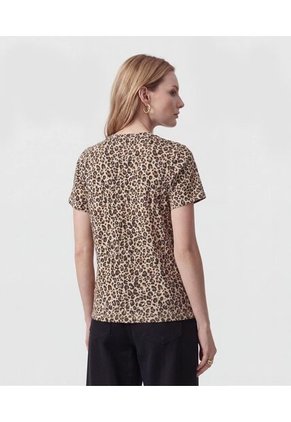 Camiseta Cuello Redondo Clásica Para Mujer Café Patprimo