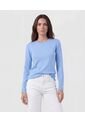 Saco De Punto Con Detalle De Botones En Puño   Para Mujer Azul Patprimo de Patprimo