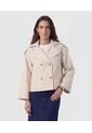 Chaqueta Corta Estilo Trench   Para Mujer Crema Patprimo de Patprimo