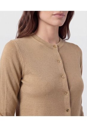 Cárdigan Clásico Cuello Redondo Para Mujer Café Patprimo