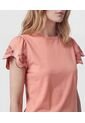 Camiseta Manga Campana Con Bordados   Para Mujer Rosa Patprimo de Patprimo