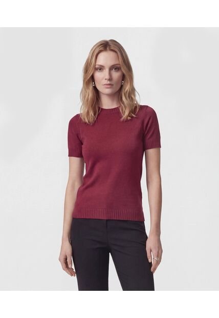 Camiseta Unicolor   Para Mujer Vino Patprimo