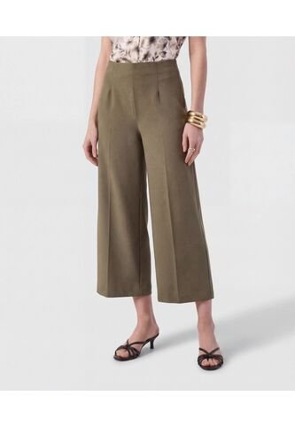 Pantalón Culotte De Tiro Alto   Para Mujer Verde Patprimo Patprimo