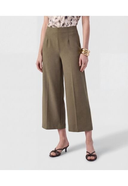 Pantalón Culotte De Tiro Alto   Para Mujer Verde Patprimo