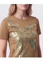 Camiseta De Cuello Redondo Para Mujer  Para Mujer Dorado Patprimo de Patprimo