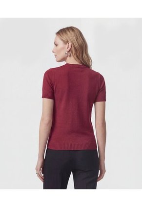 Camiseta Unicolor   Para Mujer Vino Patprimo