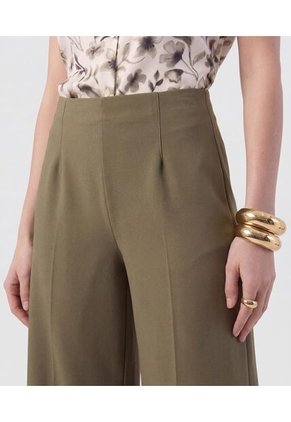 Pantalón Culotte De Tiro Alto   Para Mujer Verde Patprimo