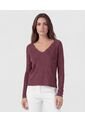Saco De Punto Cuello En V   Para Mujer Vino Patprimo de Patprimo