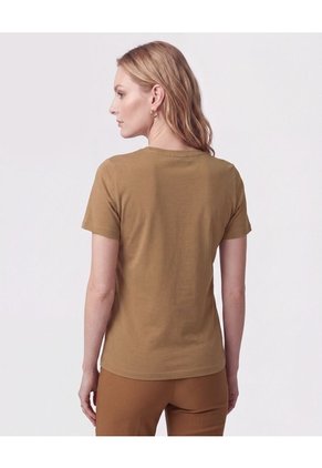 Camiseta De Cuello Redondo Para Mujer  Para Mujer Dorado Patprimo