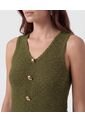 Chaleco De Tejido Con Botones Dorados   Para Mujer Verde Patprimo de Patprimo