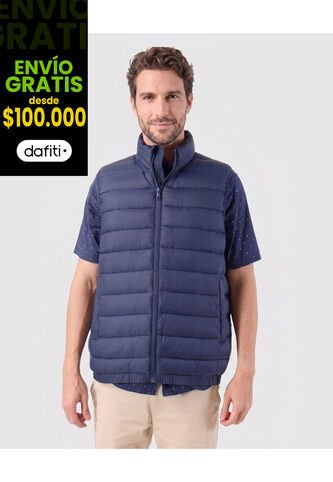 Chaleco Acolchado Cuello Alto   Para Hombre Azul Patprimo Patprimo