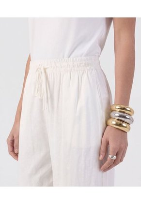 Pantalón Fluido Con Pretina Elástica Para Mujer Blanco Patprimo