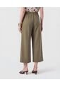 Pantalón Culotte De Tiro Alto   Para Mujer Verde Patprimo de Patprimo