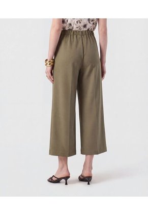 Pantalón Culotte De Tiro Alto   Para Mujer Verde Patprimo