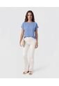 Blusa Minimalista De Manga Corta   Para Mujer Azul Patprimo de Patprimo