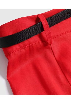 Falda Larga Con Cinturon Para Mujer Rojo Patprimo