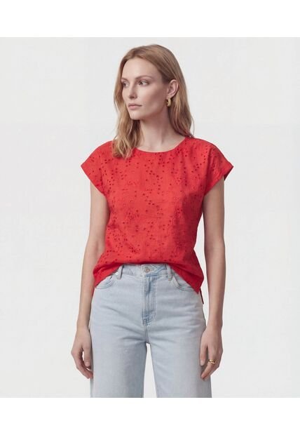 Blusa  Para Mujer Manga Corta Color Naranja Marca Patprimo #30127882