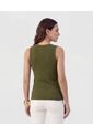 Chaleco De Tejido Con Botones Dorados   Para Mujer Verde Patprimo de Patprimo