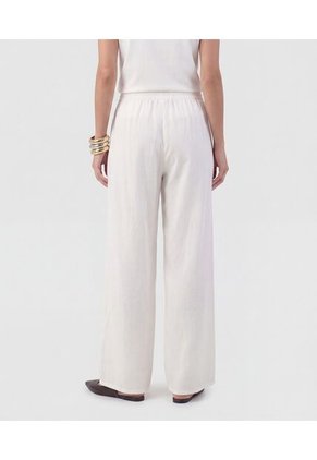 Pantalón Fluido Con Pretina Elástica Para Mujer Blanco Patprimo
